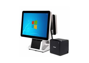China WIFI Touch Screen POS Terminal , POS Touch Screen Computer Clean Cut Metallic Design on sale