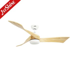230V LED Ceiling Fan Lighting Remote Control and Fancy Wooden Blades for Home