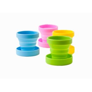 100% Silicone Travel Cup , Retractable Silicone Collapsible Cup With Customized