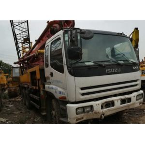 ISUZU 37 White Used Concrete Pump With 32.1 Meters Maximum Cloth Depth