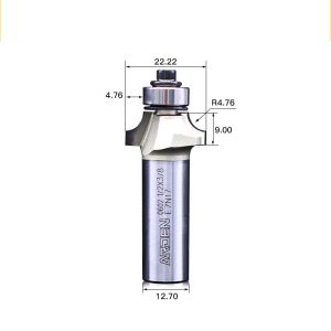 1/2in 1/4in ARDEN Router Bit Round Over Router Bit With Bearing