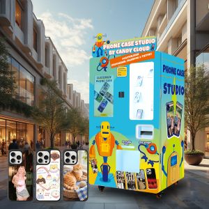 White Phone Case Printing Vending Machine 300kg with Mobile Payment Integration