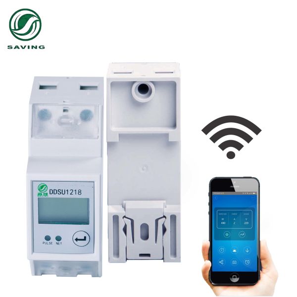 Quality Smart WiFi 1 Phase Meter Din Rail Energy Monitor Single Phase Electronic Kwh Meter wholesale
