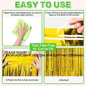 Backdrop For Party Decorations, Foil Fringe Backdrop Curtains, Tinsel Streamers