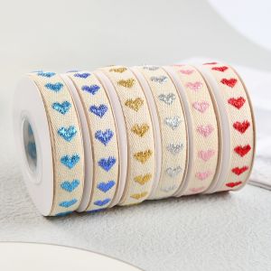 16mm*9m Heart Pattern Jacquard Cotton Ribbon For Clothing Accessories