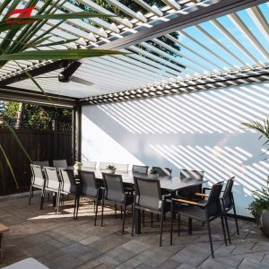 Aluminum Retractable Pergola For Outdoor Scenes Controlled By Remote Control And