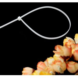3*60-200mm White Nylon Cable Tie Soft Touch Custom Made Low Profile