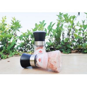 Adjustable Grinding Head Salt Pepper Grinder With Condiment Transparent Glass Bottle 80ml Capacity