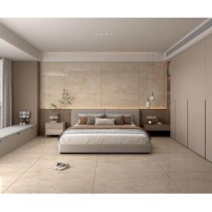 1200x1200mm Polished Glazed Porcelain Tile Light Yellow 0.5% W.A