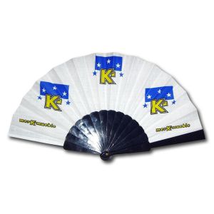 Beauiful Folding Hand Fans Business Gifts Fabric Fan With Plastic / Wooden