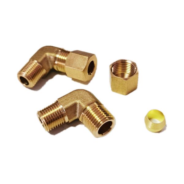 Quality 1/4 NPT Brass Compression Union 90 Degree Elbow Fitting wholesale