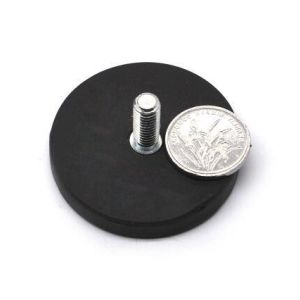 China Neodymium Magnet Rubber Pot Magnets With And Custom Packing And M6 M8 Threaded Holes on sale