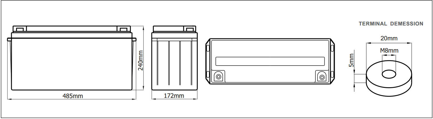 150AH UPS Lead Acid Battery Low Self Discharge Enviroment Friendly