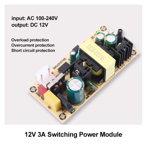 AC/DC Converter Board Mount 12V3A/24V1.5A Power Supply Module for Standard Mounting