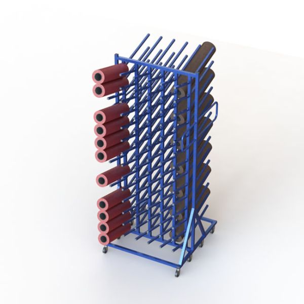 Quality Double Sides Roller Industrial Display Stands With Six Columns Upright Pole wholesale