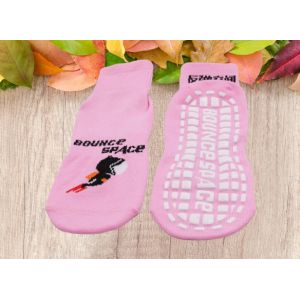 Black Non Slip Trampoline Grip Socks Polyester Material Inflatable Playground