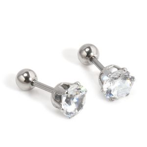3 Colors High quality titanium steel Zircon Stud Earrings Piercing Stud Earrings