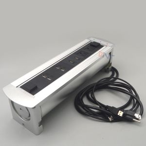 Cheap Desktop Multimedia Flip Up Power Outlet With USB Charger for sale