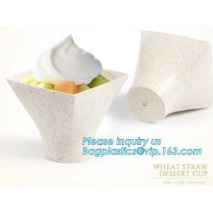 Wheat straw Compostable PLA eco-friendly biodegradable plastic cups,2.5 oz 4oz 6