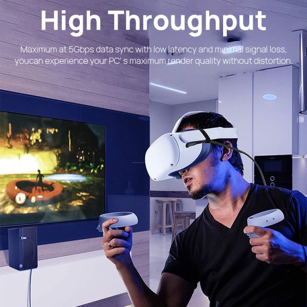 Oculus Quest 2 20ft Kuject VR Headset Cable For USB 3.2 Type C To C