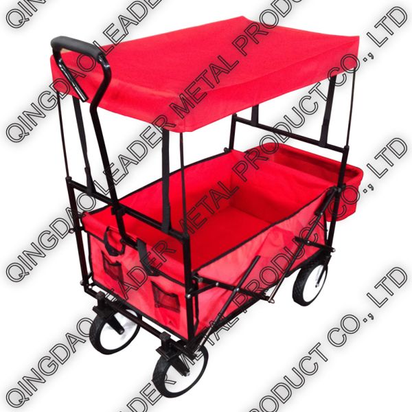 Quality Folding Utility Wagon with Canopy & Back Bag - TC1011 TB wholesale
