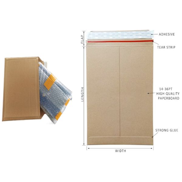 Corrugated 28pt 550gsm Kraft Mailing Box Self Sealing