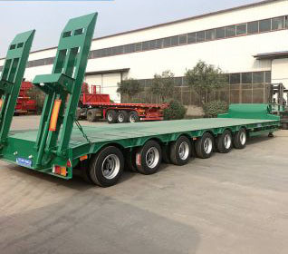 High Strenth Lowboy Semi Trailer 60 80 100 Tons with ABS Anti-lock Braking