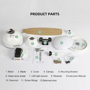 42 Inch 3 Leaf Solid Wood Blade Ceiling Fan Decorative Modern Luxury Supports