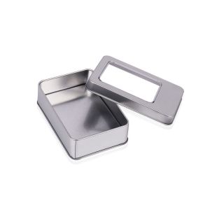 Antirust Lightweight Printed Tin Boxes With Hinged Lid Multipurpose