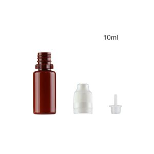 Empty Brown Pet Liquid Dropper Bottle 10ml Capacity With Anti - Theft Cap