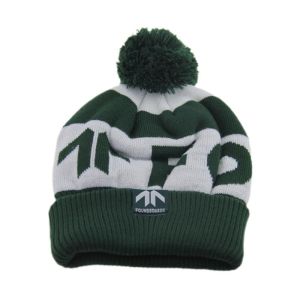 Custom Logo Printing Knitted Beanie Hats With Pom Pom Jacquard Pattern