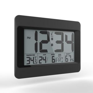 Digital Atomic Jumbo Wall Clock with Indoor Outdoor Temperature Display and