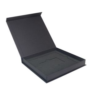 Book Shape Magnetic Paper Gift Box with Foam Insert Luxury Rigid Cardboard Photo