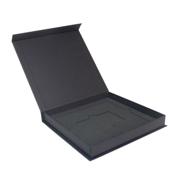 Book Shape Magnetic Paper Gift Box with Foam Insert Luxury Rigid Cardboard Photo