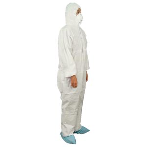 China CE Standard Type 5/6 SMS Hooded Disposable Coverall Breathable Disposable Workwear on sale
