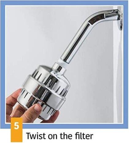 Bathroom Water Tap Filter Plastic Chromed KDF 55 Reduces Chlorine Shower Filters KK-TP-11B