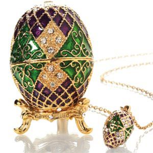 Decorative Earring Ring Trinket Box Holder Box Hand Enamel Easter Egg jewelry