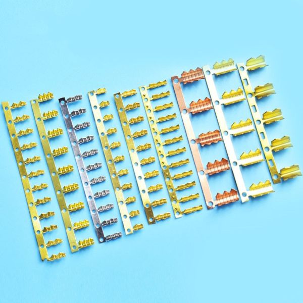 Non-insulated Double Splice Brass Wire Terminal with Shark Tooth U Shape Clamp