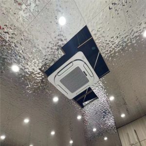 China 600x600mm Water Ripple Stainless Steel Ceiling Panel Sharp Edge on sale