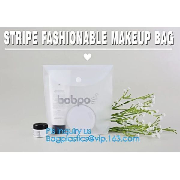 PVC Makeup bag Organiser Black Frosted translucence plastic pvc bag transparent