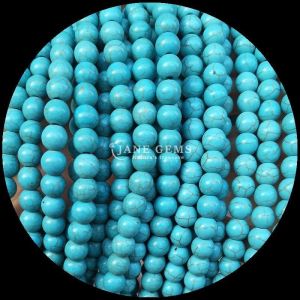 China DIY Jewelry Making Round Cut Gemstone Turquoise Bead Strands in 8mm Size and Various Colors on sale