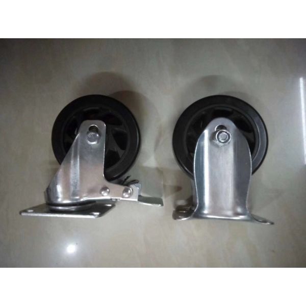 5 Inch Nylon Trolley Wheels Rigid Caster Fixed Castors