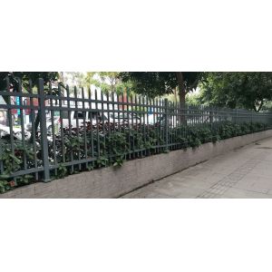 China 3m Panels Black Metal Picket Fence Powder Coated on sale