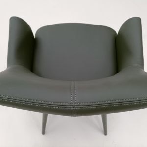 Streamlined Backrest Black Swivel Dining Chairs Contemporary