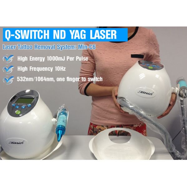 ND YAG Q - Switched Laser For Tattoo Removal With Close Loop Self Contained