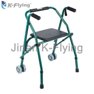 China Height Adjustable Medical Rehabilitation Equipment Elderly Folding Walking Rollator on sale