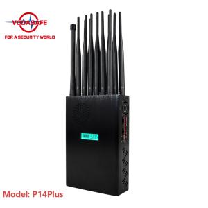Cheap Portable 14 Antennas 5G Signal Jammer 14Watt With 3 Cooling Fans Inside for sale