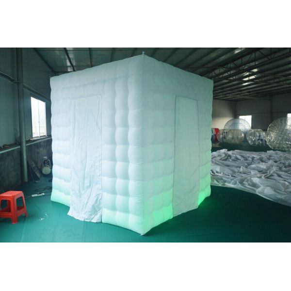 Inflatable Photo Booth Enclosure 2 Doors Inflatable Photo Booth LED Light 2.5m Color Changed With Blower
