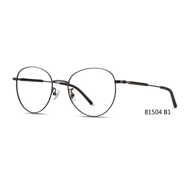 Quality Unisex Round Metal Eyeglasses Frames With Acetate Temple wholesale