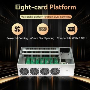 8 GPU Mining Rig Slot Mainframe With High Power Supply And Four Cooling Fan